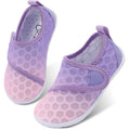 LeIsfIt Toddler Water Shoes Boys Girls Barefoot Aqua Socks Kids Breathable Quick-Dry Swim Shoes for Beach Pool Surf, Gradient Purple, 5 Toddler