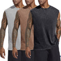 Wrenpies Men's Cotton Gym Tank Top - Sleeveless Acid Wash Muscle Shirt for Running & Beach Wear