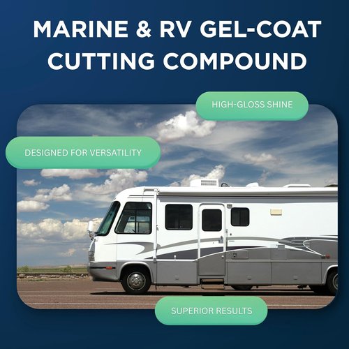 3D Marine & RV Gel-Coat Compound & Polish - Removes Oxidation & Scratches, Deep Shine Wax Protection, 32oz