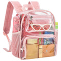 MAY TREE Small Clear Backpack Stadium Approved for Women and Men Clear Bag for Stadium Events Concert Sporting Festival, Princess Pink