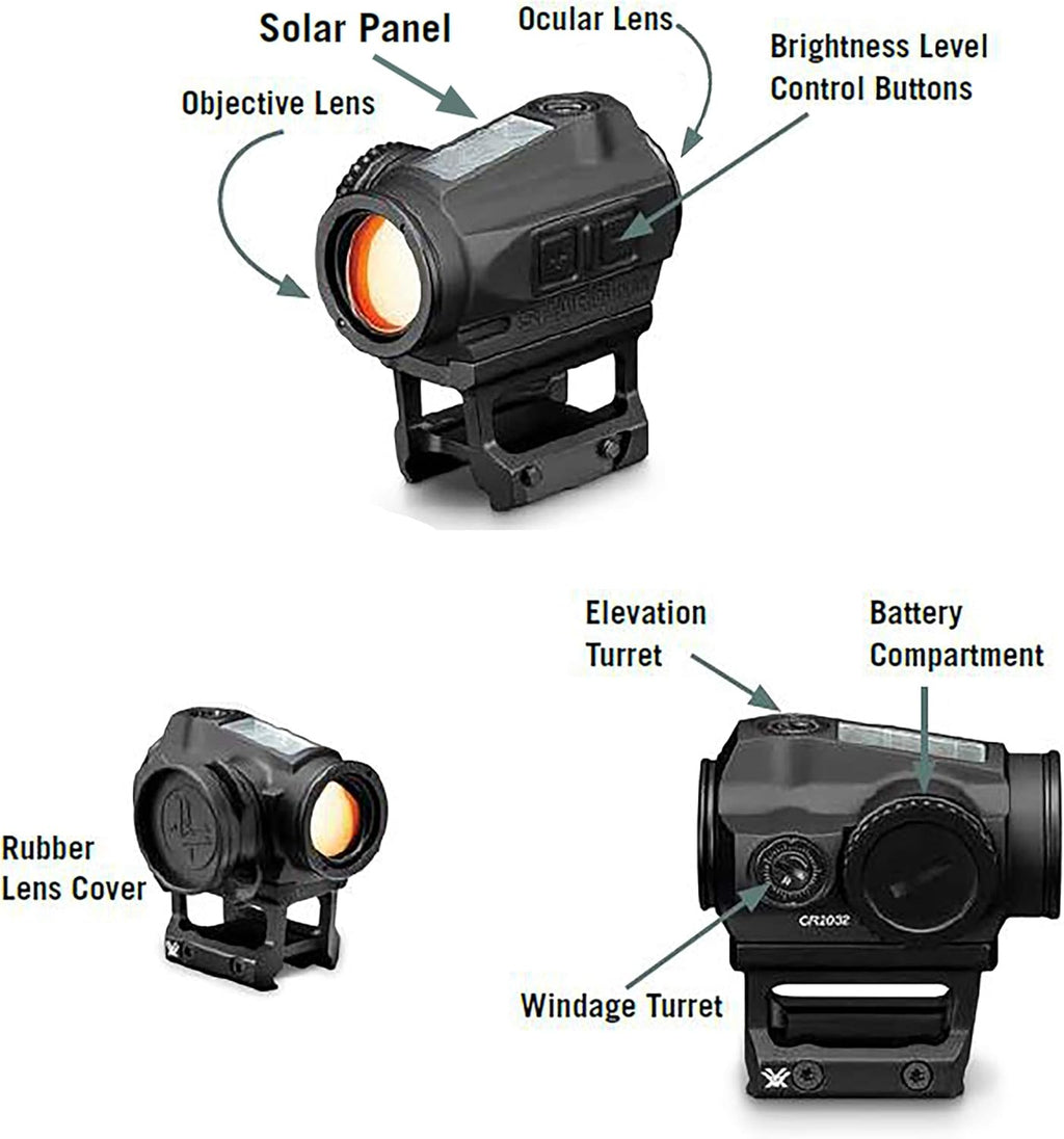 Vortex Optics SPARC Solar Red Dot Sight - Precision 2 MOA Dot for Enhanced Accuracy
