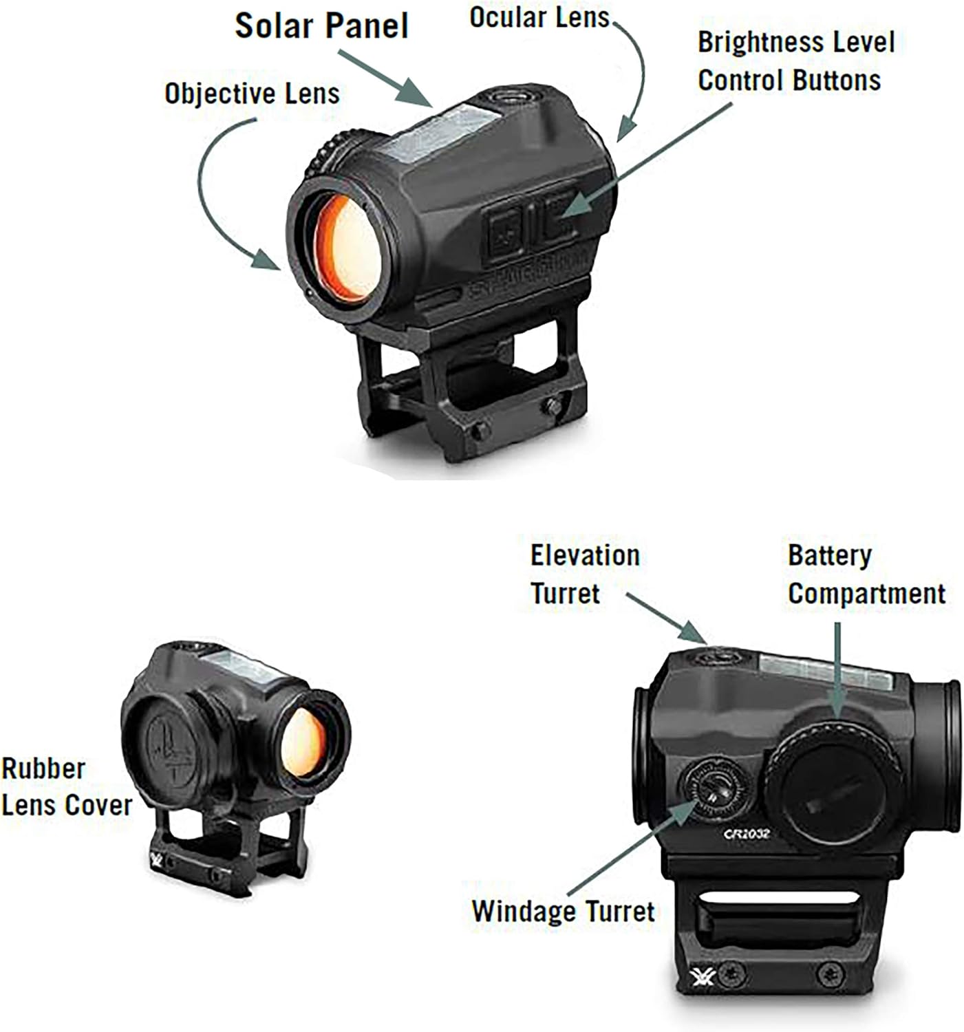 Vortex Optics SPARC Solar Red Dot Sight - Precision 2 MOA Dot for Enhanced Accuracy