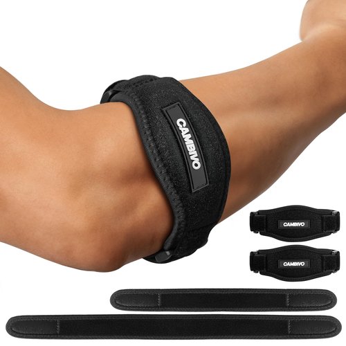 CAMBIVO Tennis Elbow Brace for Tendonitis, Tennis Elbow, and Golfers Elbow, Arm Compression Sleeves for Women and Men, 2 Pack Forearm Support Pads for Sports and Daily Activities
