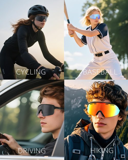 INMKALI 3 Pack Baseball Sunglasses Cycling Glasses for Men Women Youth Outdoor Sports Running Softball Driving Anti-impact UV 400 Protection (Black/Blue/Pink)