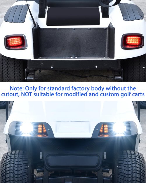 SAUTVS LED Headlight and Taillights Kit for E-Z-GO TXT 1995-2013 Golf Cart Accessories, 12V Front Head Light Tail Light Compatible with EZGO TXT 1995-2013 Golf Cart Standard Factory Body