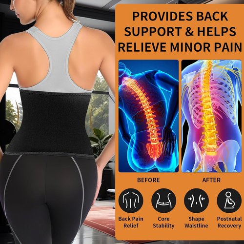 LKV Waist Trainer - Lower Belly Fat Trimmer Sweat Belt for Women | Body Shaper for Workouts