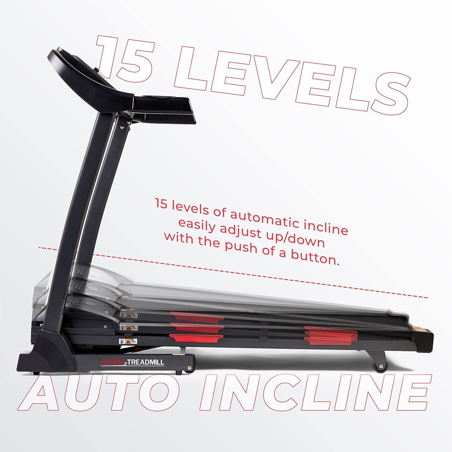 Sunny Health & Fitness Folding Treadmill - Smart Performance with Adjustable Incline & Free Bluetooth App