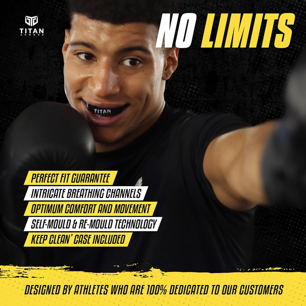 Titan Armour® Mouth Guard - Premium Dual-Layer Custom-Fit | Boil & Bite for Boxing, MMA, Football & More