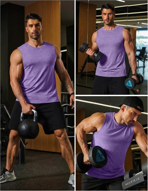 COOFANDY Men's Dry Fit Workout Tank Top - Sleeveless Athletic Shirt with UPF 50+ Protection | Summer Gym Essential
