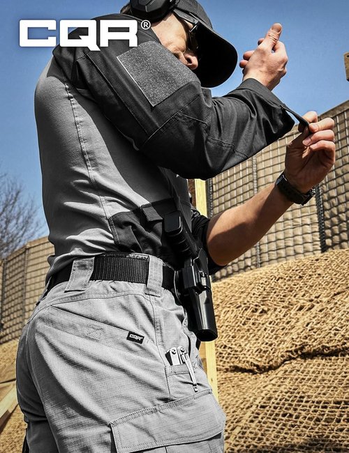 CQR Men's Tactical Pants - Lightweight Water-Resistant Ripstop Cargo for Outdoor Hiking & Work