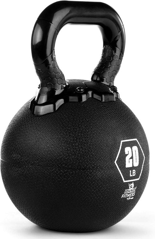 Champion Sports Rhino Kettlebell - Premium Rubber Weights for Strength Training | Multiple Sizes Available