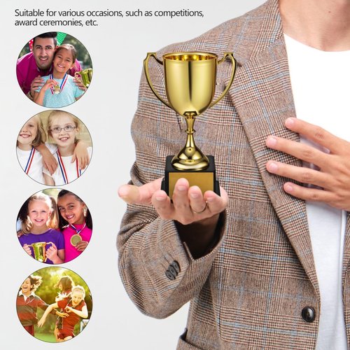 BESPORTBLE Gold Trophy Cup - Plastic Award for Sports Competitions & Team Recognition | Square Base