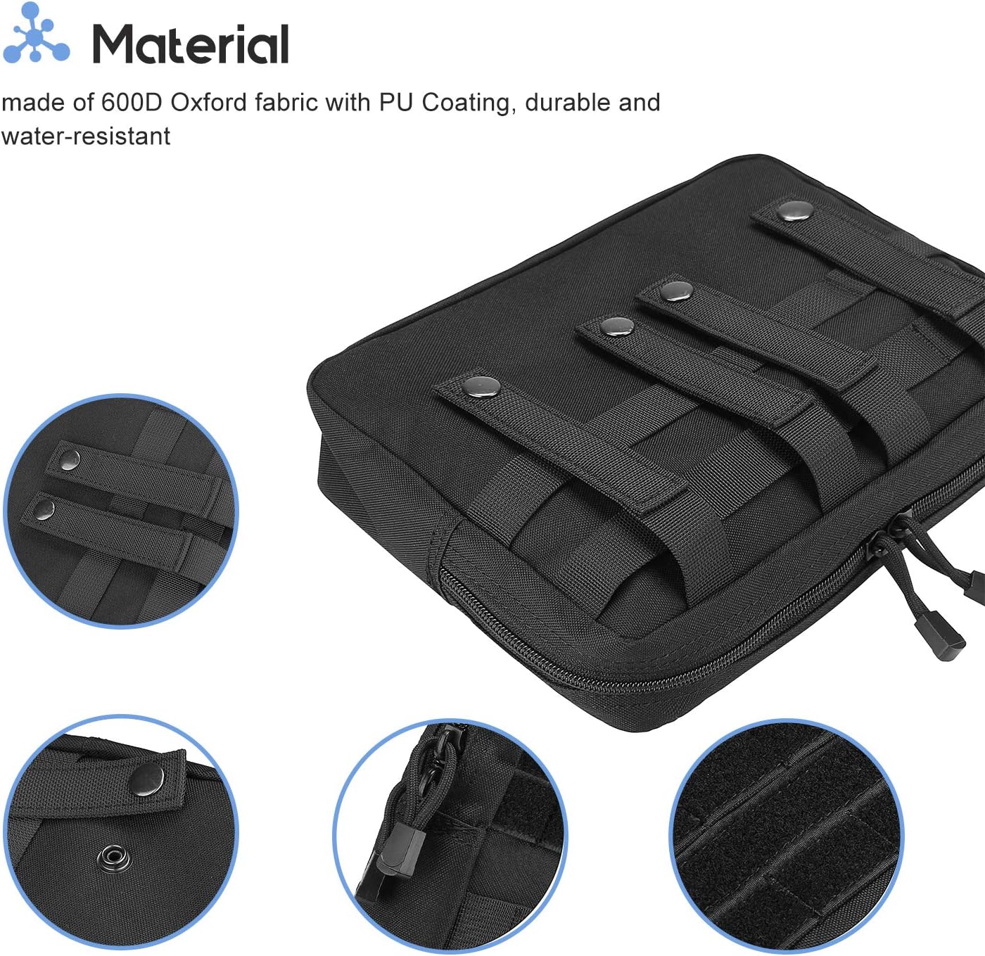 ProCase Tactical Molle Pouch - Multi-Purpose Utility Gear Bag for Outdoor Tools | Black