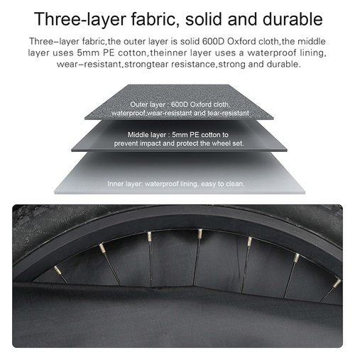 Rhinowalk Bike Wheel Bag Travel Case Soft Padded Bicycle Wheelset Carrying Bag for 26-29 inch Mountain Road Bike Wheels