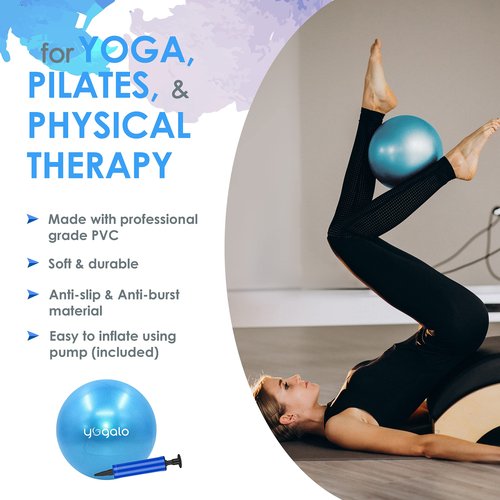 Y O Gayo Pilates Ring and Ball Set with 3 Resistance Bands - Pilates Equipment for Home Workout - Magic Circle Pilates Ring 14 Inch to Tone, Sculpt and Strengthen (Blue)