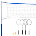 Franklin Sports Badminton Set - Complete Badminton Set with Net, Rackets + Birdies - Kids + Adults Outdoor Game Set - Portable Badminton Set - 4 Players