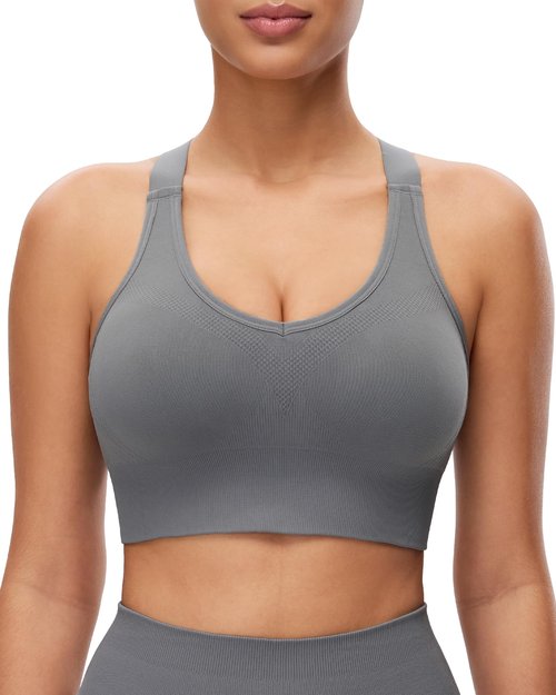 SHAEND Adjustable Sports Bras for Women 3-Pack Racerback High Support Bras Seamless Yoga Bra with Removable Cups