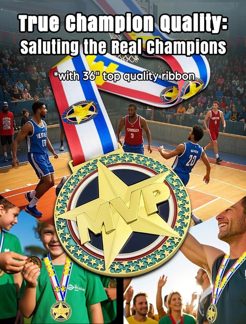 MVP Champion Awards Medals - Heavy Duty Sports Medals for Basketball, Football, Soccer & More | Team MVP Gift