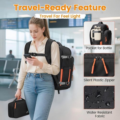 MATEIN Personal Item Backpack - Airline Approved Carry-On with Shoe Compartment | Fits 17" Laptop, Lightweight Travel Bag