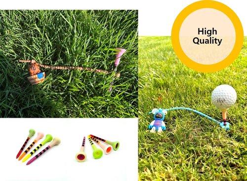 LUCIDDREAM Premium Bow TIE Bear Golf Tees Hanger and Ball Marker 5 Color Sets Silicone & 3-1/4" Adjustable Height Tee, Tee Loss Prevention, Excellent Golf Accessory, Durability and Stability Gift
