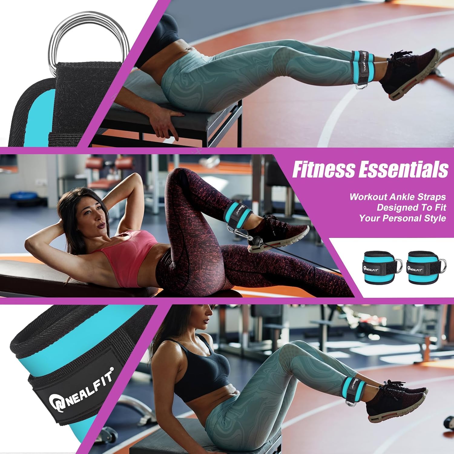 Skiennix Ankle Strap - Versatile Cable Machine Cuff for Kickbacks & Glute Workouts | Unisex Design