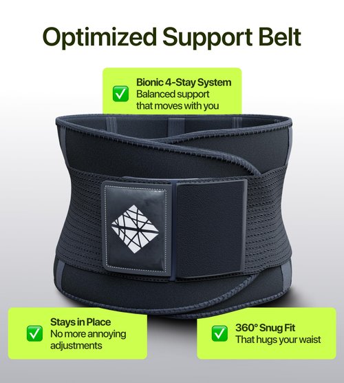 NeoHealth Plus Size Lower Back Brace 4XL - The Most Effective Back Pain Relief for Men & Women, Adjustable Lumbar Support Belt for Injury Prevention, Sciatica, Scoliosis, Herniated Disc