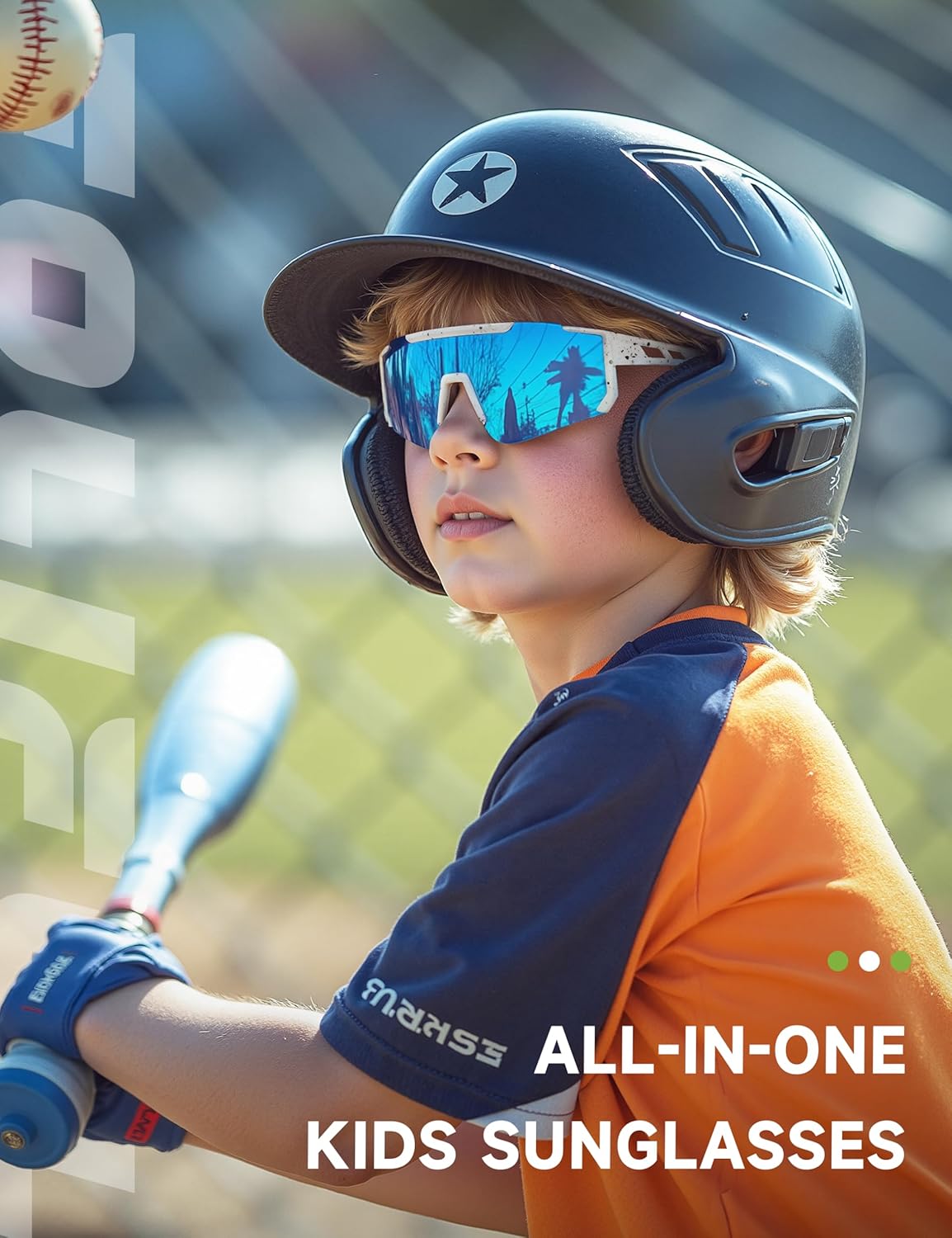 Skiennix Kids Polarized Baseball Sunglasses - UV Protection Sports Eyewear for Ages 3-12 | Boys & Girls