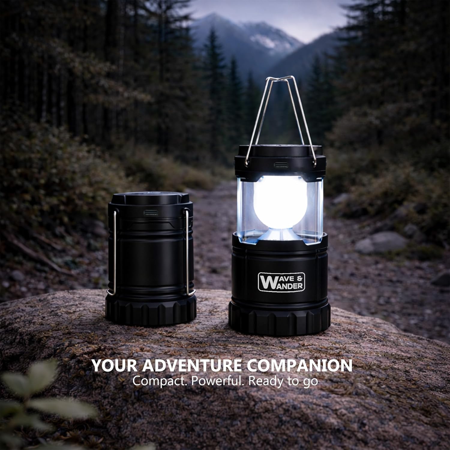 Solar & Rechargeable LED Camping Lantern - Waterproof IP55, Bright & Portable with Power Bank | Ideal for Camping, Hiking & Outdoor Use