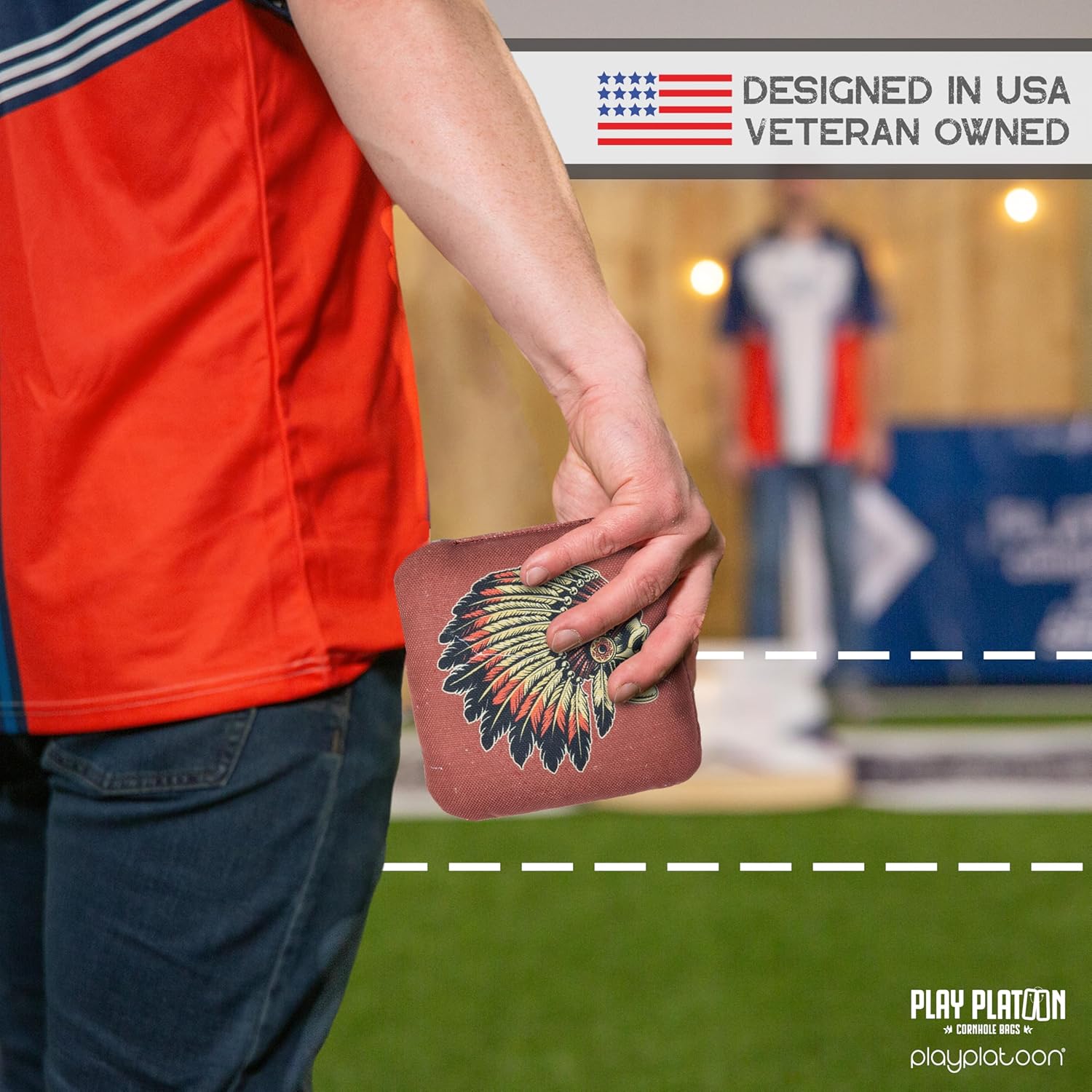 Play Platoon Cornhole Bags Set - Regulation Professional Weight, Double-Sided Slick & Stick | 8-Pack for Pro Toss Game