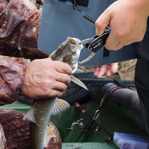 FLISSA 7" Fish Gripper, Stainless Steel, Lightweight Fish Holder for Caught Fish, 40 Pound Grabber