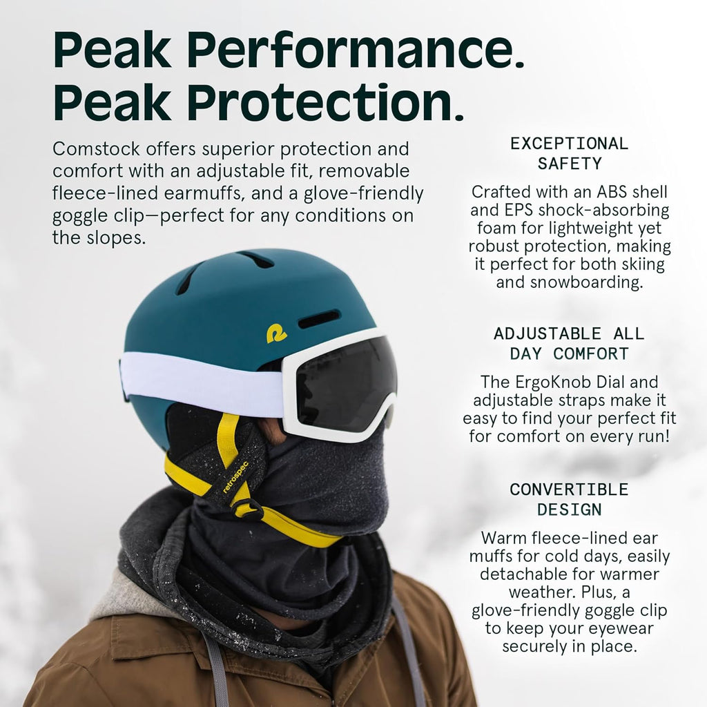Retrospec Comstock Ski Helmet - Adjustable Snowboard Helmet for Adults & Youth | Breathable Vents & Protective Shell