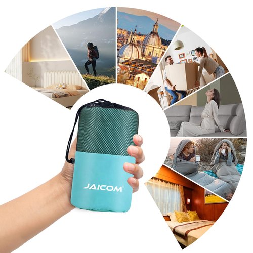 JAICOM Sleeping Bag Liner, Travel Sheets & Adult Sleep Sack, Ultralight and Portable Summer Sleeping Bag - Ideal for Backpacking, Hotels and Hostels, Business Trips, Camping