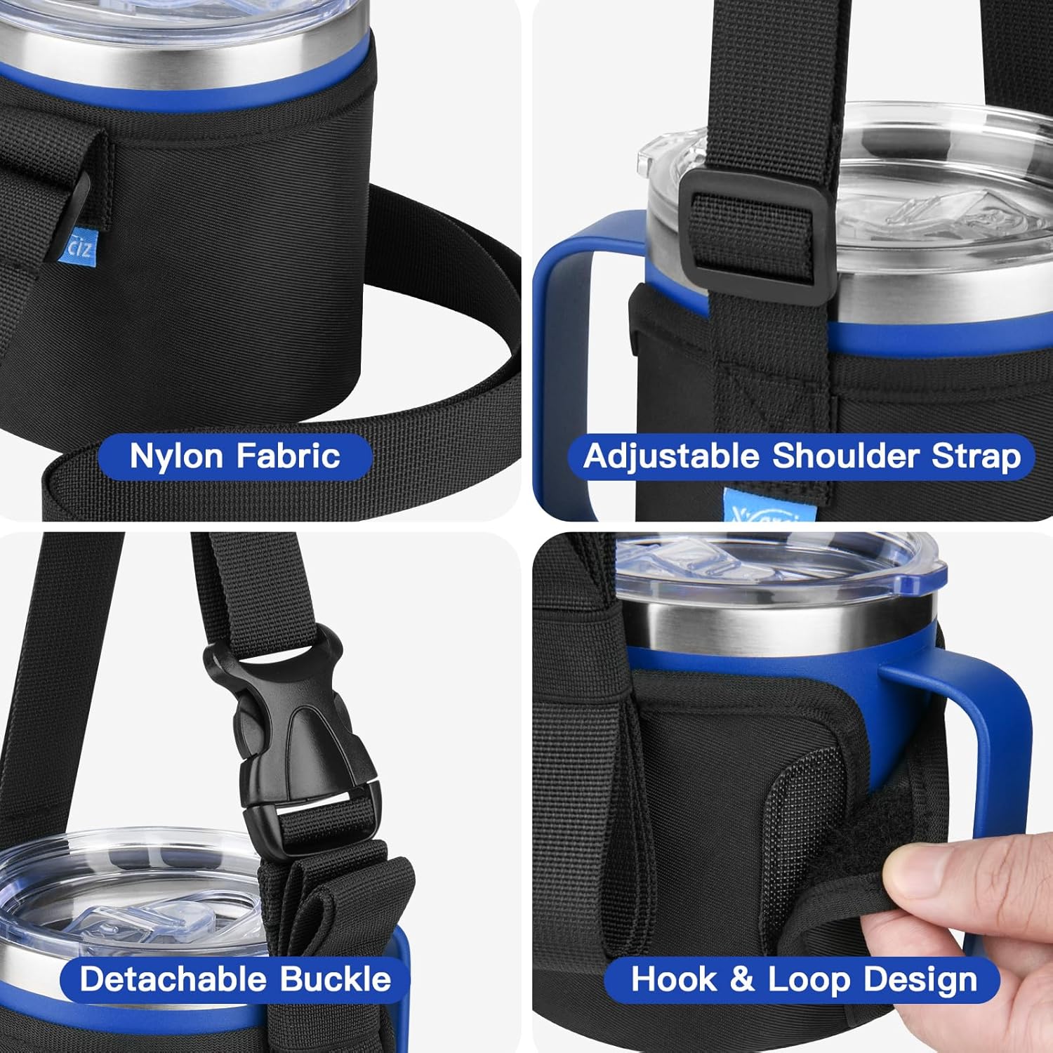 YETI Water Bottle Carrier Bag - Adjustable Nylon Sling Sleeve for 14 oz Rambler Mug | Perfect for Hiking & Camping