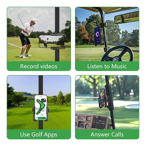 EagleFlight Magnetic Golf Cart Phone Holder - N54 Ultra Strong Magnet,Compatible with EZGO, Club Car & Yamaha Carts, 360° Adjustable, Fits iPhone 15 Pro Max/S24 Ultra, Golf Accessories Gifts for Men