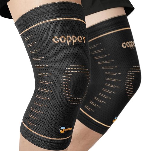 JIUFENTIAN Copper Knee Brace - Compression Sleeves for Arthritis & Pain Relief | 2-Pack, Large