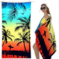 Oversized Microfiber Beach Towel 70x35 - Quick Dry, Sand Free, Lightweight Travel XL Beach Towel (Coconut Tree)