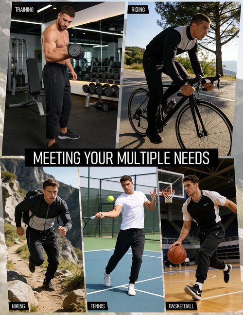 Gihuo 3 Pack Mens Athletic Pants Workout Sweatpants for Men Gym Running Sweat Pants Joggers with Pockets (US, Alpha, Medium, Regular, Regular, BlackDarkGreyLightGrey)
