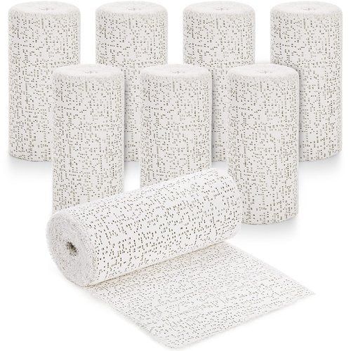 Lawei 8 Pack Plaster Cloth Rolls Plaster Strip, Plasters Cloth Gauze Bandages Roll for Project, Mask Making, Sculptures, Body Casts, Scenery Construction, Each Roll 6 inch x 15 feet