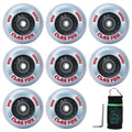CLAS FOX Inline Skate Wheels With Wheels Bag 72MM/76MM 85A Shining Flash Inline Skate Replacement Wheels With Bearings ABEC-9 (8-Pack) (72MM)
