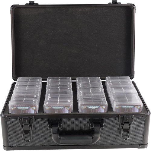 EcoVibe Graded Card Case - Aluminum Alloy Trading Card Storage Box with Carry Handle | Fits PSA, TCG, CSG, BGS, SGC Slabs