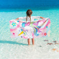 WERNNSAI Unicorn Beach Towel for Kids - Quick Dry, Ultra Absorbent, 30” x 60” | Perfect for Pool & Travel