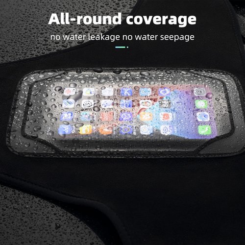 ROCKBROS Bike Sweat Guard Road Bike Sweat Net Bicycle Trainer Roller Sweat Absorb Guard Strap Net Cover Bike Frame Sweat Guard with Phone Pouch TPU Touch Screen