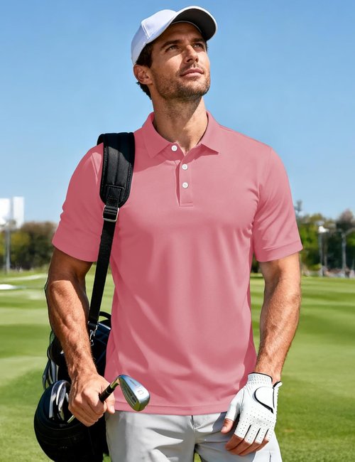 MAGCOMSEN Men's Polo Shirt - Quick Dry Short Sleeve Casual Golf Tee | Pique Jersey Outdoor Performance