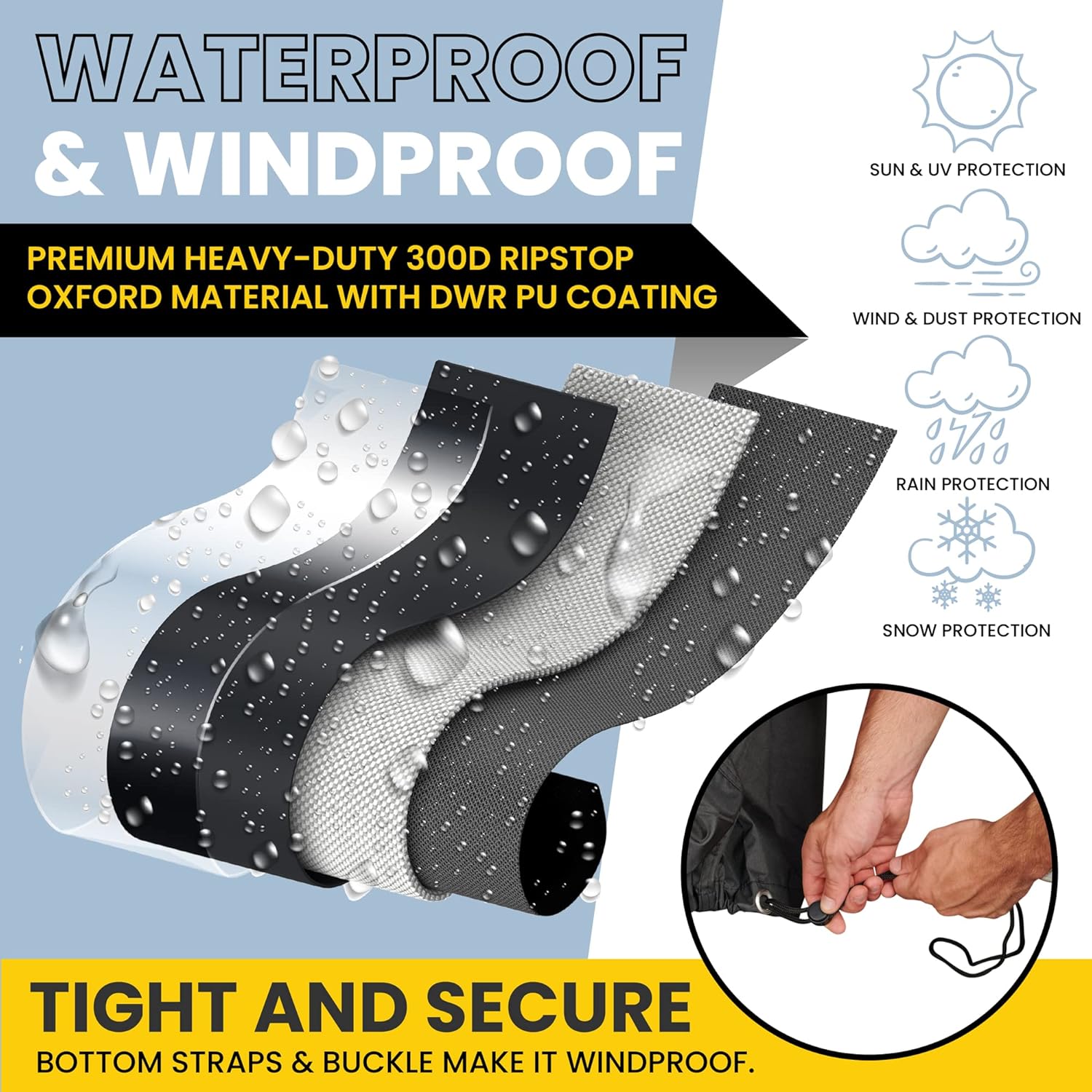 Skiennix Waterproof Bicycle Cover - Heavy Duty Ripstop Fabric for 1 or 2 Bikes | Anti-Theft Lock Holes