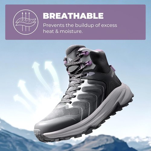NORTIV 8 Women's Waterproof Hiking Boots - Comfortable Arch Support | Lightweight Outdoor Sneakers