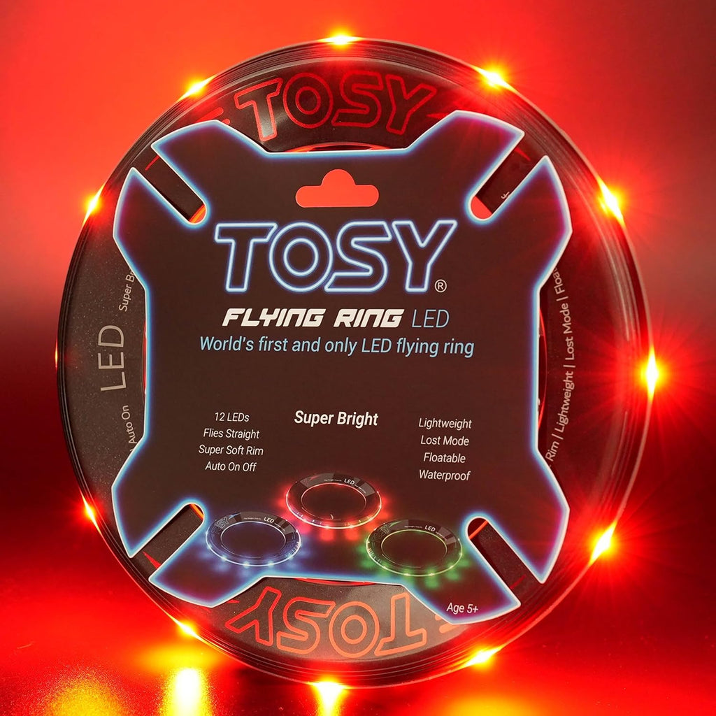 TOSY Flying Ring Bundle - 6-Pack with 2 Blue, 2 Green, & 2 Red | Super Bright 12 LEDs