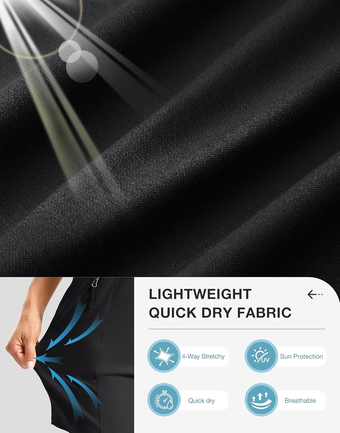SANTINY Women's Hiking Golf Shorts - Quick Dry Stretch Fabric with Pockets | Summer Casual Wear