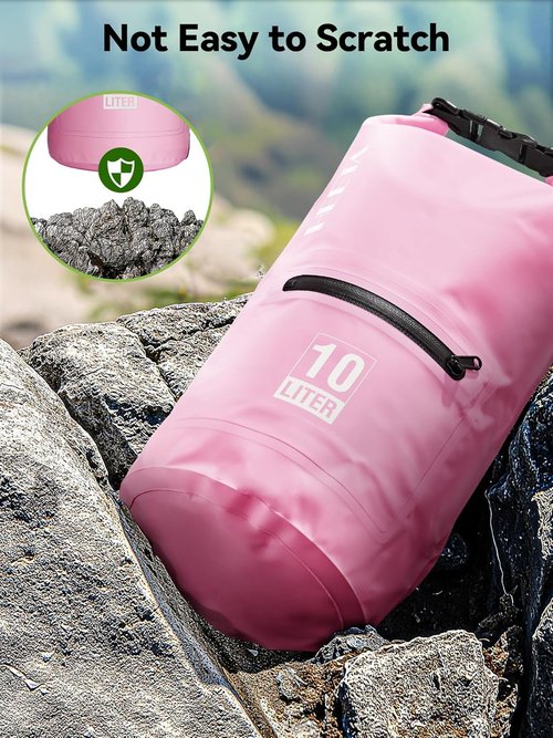 HEETA Waterproof Dry Bag - Lightweight Roll Top Storage with Front Zippered Pocket | 5L/10L/20L/30L/40L for Travel, Kayaking, Camping & More