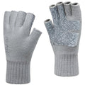 Jökulríki Merino Wool Fingerless Gloves Warm for Men and Women Cold Weather Winter Half Finger Gloves (Gray, L/XL)