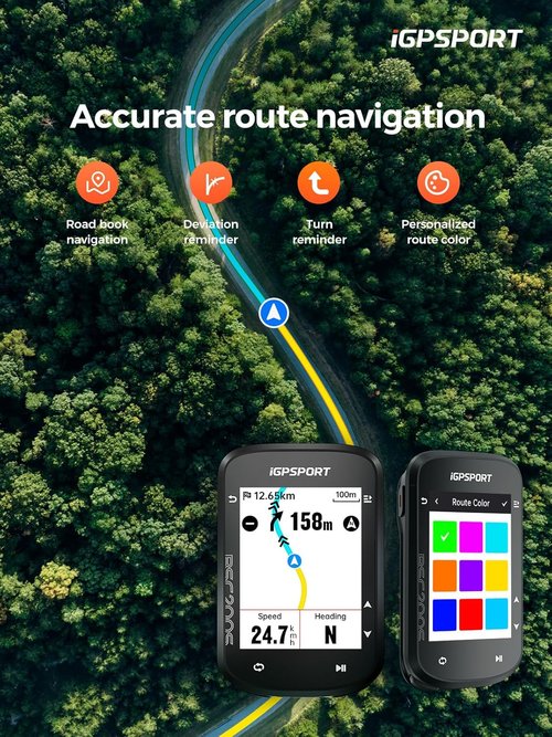 iGPSPORT BSC200S GPS Bike Computer - Wireless Navigation, 2.4'' Screen, Bluetooth & IPX7 Waterproof